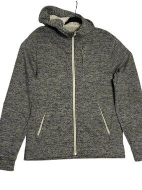 Lululemon Athletica Mens Grey White Full Zip Hoodie Workout Jacket Size Medium